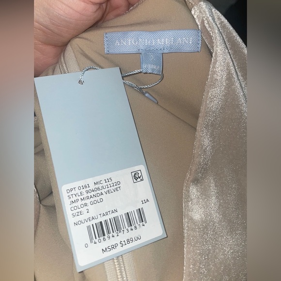 Antonio Melani Miranda Velvet Jumpsuit size 2 NWT V-Neck Tie Waist Wide Leg - Picture 10 of 11